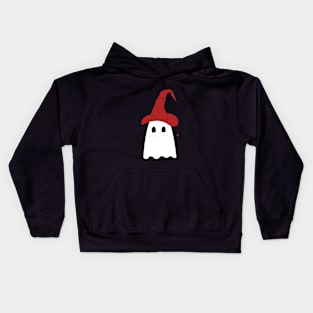 Shy ghost with witch hat Kids Hoodie